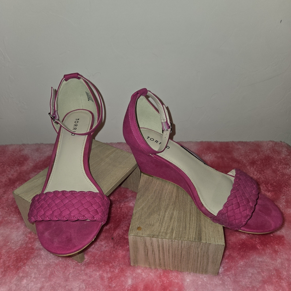 Torrid Pink Wedge Sandals